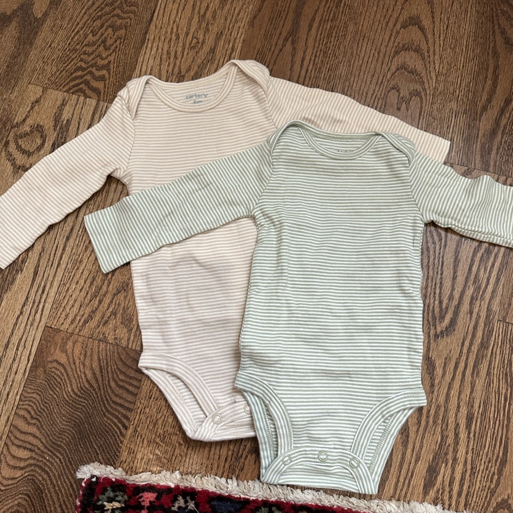 Long sleeve striped carters onesies